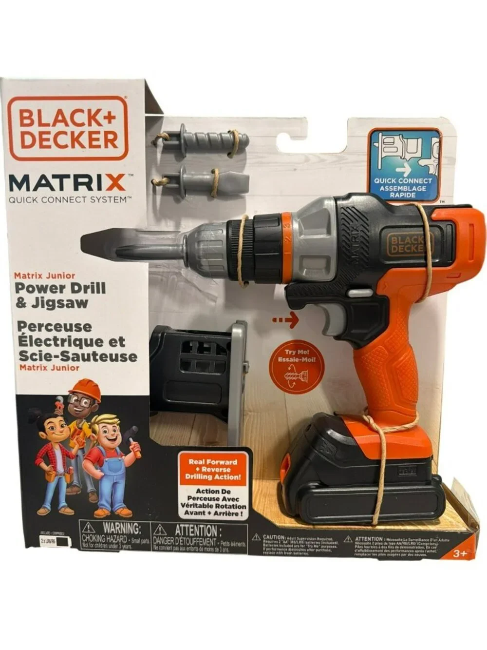 Black+Decker Junior Power Drill Toy New
